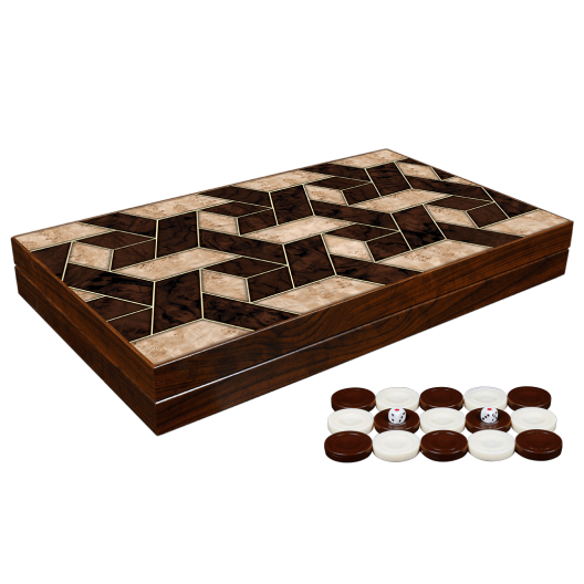 Луксозна табла комплект с пулове Geometric walnut